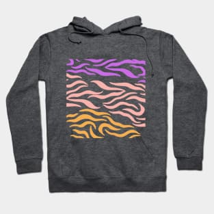 Violet Pink Gold Wavy pattern in Whte Hoodie